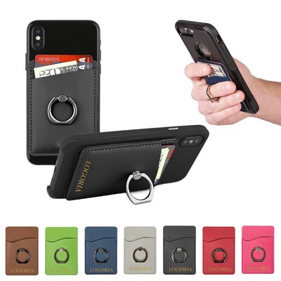 Card Holder with Metal Ring Phone Stand
