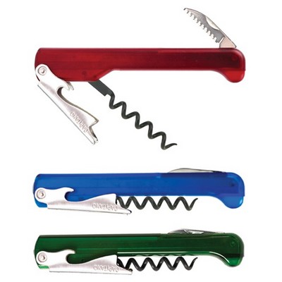 Capitano® Waiter's Translucent Corkscrew w/Black Non-Stick Spiral
