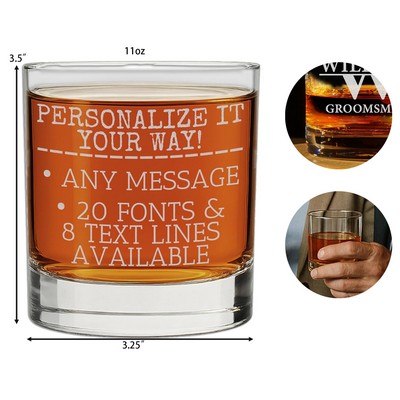 8/11oz Whiskey Glass with Thick Wall Construction
