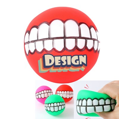 Squeaky Teeth Ball Dog Toy