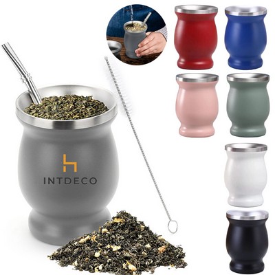 Stainless Steel Double-Wall Mate Cup And Bombilla Set