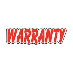 "WARRANTY" Red/White Die-Cut Slogan Vinyl Sticker
