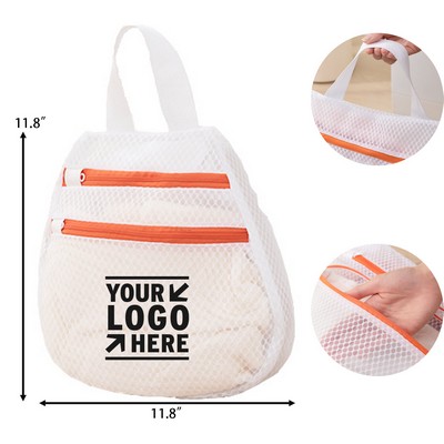 Double-Zipper Polyester Mesh Laundry Bag