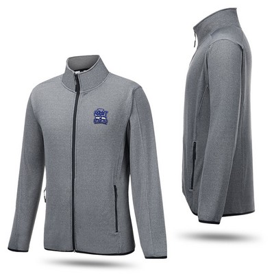 Men's Full Zip Heathered Stretch Jacket 320GSM