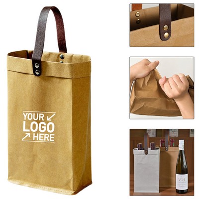 Custom Double Bottle Kraft Paper Carrier