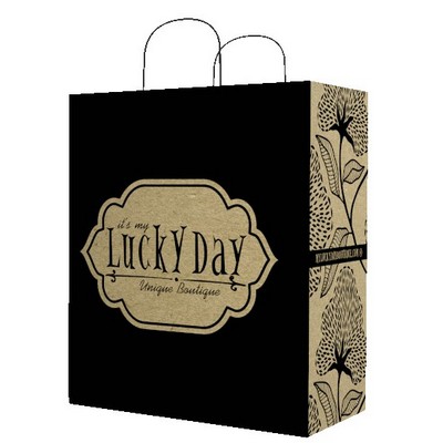 Natural Custom Printed Paper Shopping Bag (8 3/4"X4"X10 1/2")