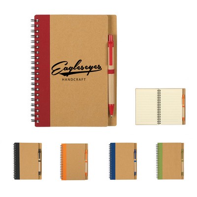Eco Friendly Spiral Notebook with Pen