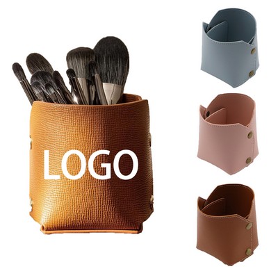 Foldable Leather Storage Box Desktop Storage Box