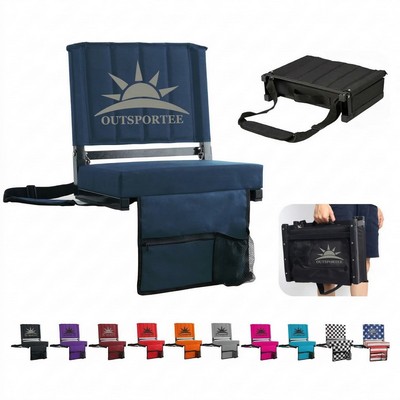 Foldable Stadium Seat Portable Strap Cushion Bleacher Chair