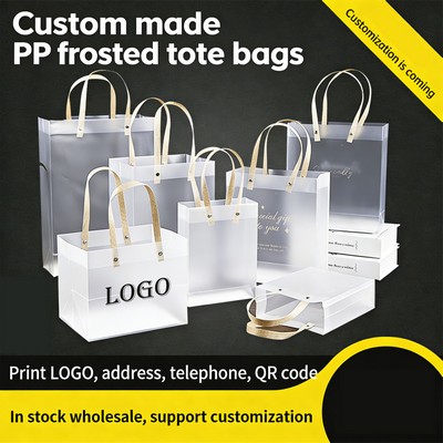 Fashion Semi-transparent Frosted Handbag Lightweight Waterproof Daily Tote Bag
