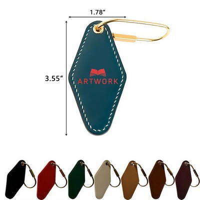 PU Leather Hotel-Inspired Diamond Keychain