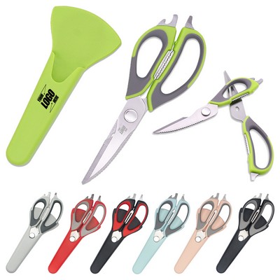 Multi-Functional Kitchen Scissors With Magnetic Blade Cover