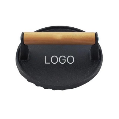 Iron Grill Press (Wood Handle)