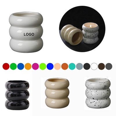 Electroplated Glazed Ceramic Candle Cup