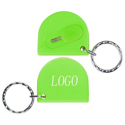 Compact Retractable Box Cutter with Keyring Attachment