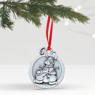 2" Kids and Snowman Ornament