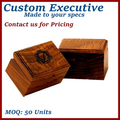 Hinged American Walnut Wooden Box for Business Cards - Made to Order