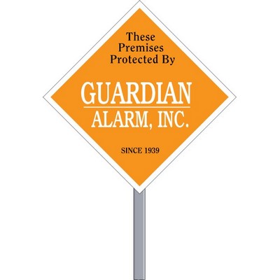 Diamond Security White Polyethylene Yard Sign (9"x 9")