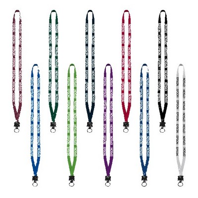 1/2" Cotton Lanyard with Plastic Clamshell & O-Ring