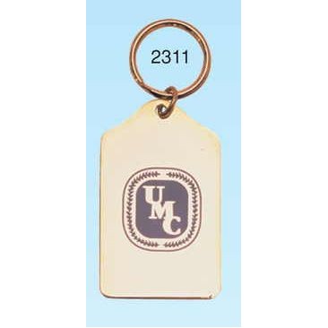 Gold Plated Solid Brass Shield Key Ring