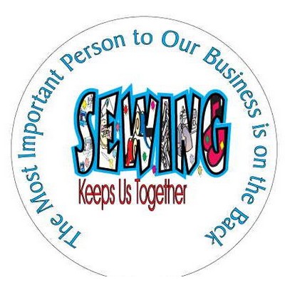 Sewing Slogan Photo Hand Mirror (2½" Diameter)