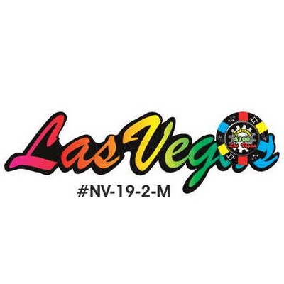 Las Vegas w/ Poker Chip Magnet w/ Full Magnet Back (2 Square Inch)