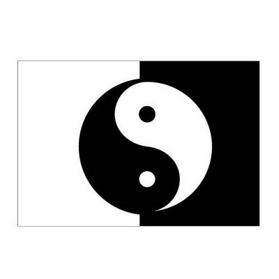 Yin Yang Rectangle Metal Photo Magnet (2"x3")