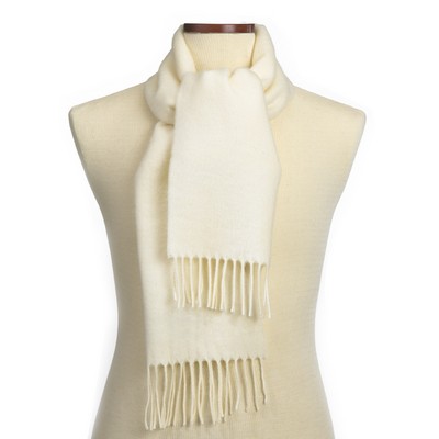 CLOSEOUT - Ivory White Acrylic Scarf