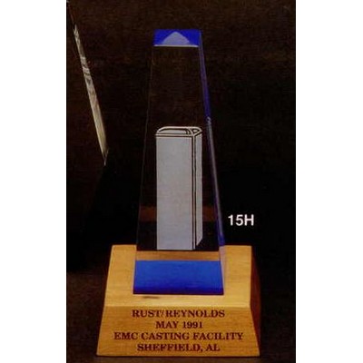2.3"x6-4/5" Acrylic On Oak Base Award (15h)