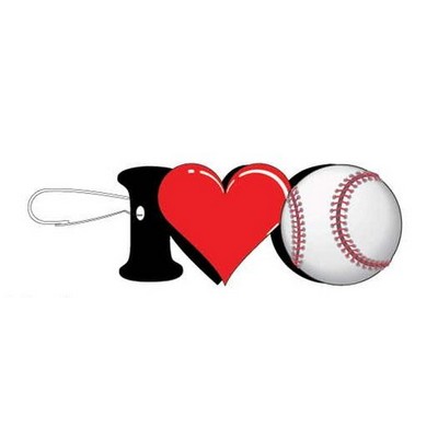 I Love Baseball Zipper Pull