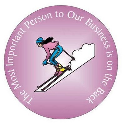 Female Skier Circular Photo Hand Mirror (2½" Diameter)