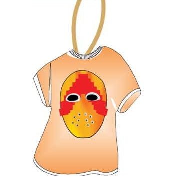 Hockey Mask T-Shirt Promotional Ornament w/ Black Back (4 Square Inch)