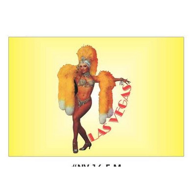 Showgirl in Yellow Rectangle Metal Photo Magnet (2"x3")
