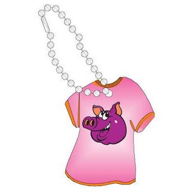 Pig Promotional Line T Shirt Key Chain w/ Black Back (4 Square Inch)