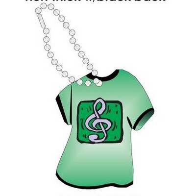 Treble Clef Promotional T Shirt Key Chain w/ Black Back (4 Square Inch)