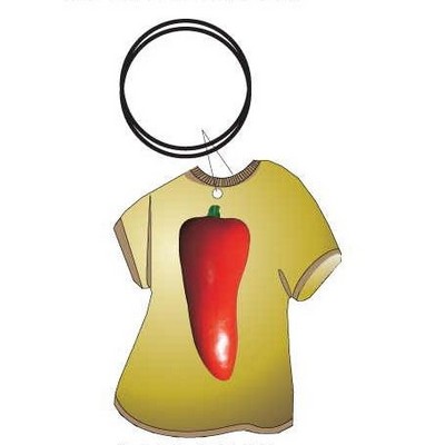 Red Chili Pepper Executive T-Shirt Keychain w/Mirrored Back (4 Square Inch)