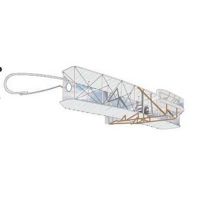 White Bi-Plane Zipper Pull