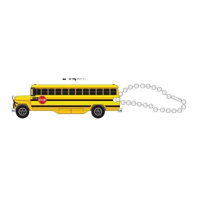 School Bus Promotional Key Chain w/ Black Back (2 Square Inch)