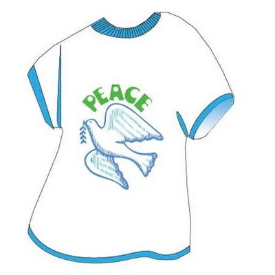 Peace Dove T-Shirt Acrylic Coaster w/Felt Back