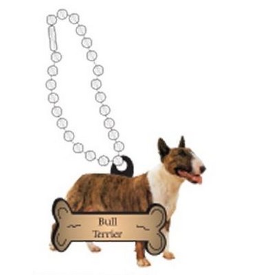 Bull Terrier Dog Promotional Key Chain w/ Black Back (4 Square Inch)
