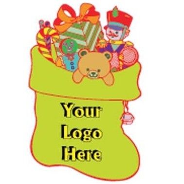Stocking Toy Bag Promotional Keychain w/ Black Back