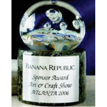 3.5" Hand Blown Oval Glass Galaxy Award
