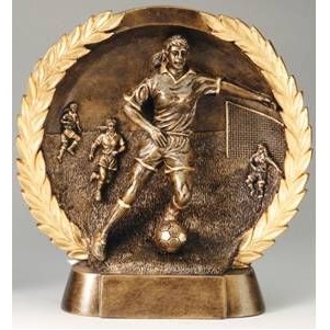 High Relief Female Soccer Award - 7 1/2"