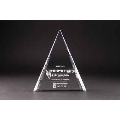 Faceted Triangle Crystal Award w/Prism Color Effect (8 1/8 x 7 x 1 1/4")