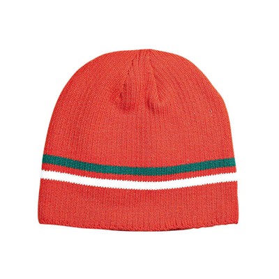 Ribbed Beanie w/ Horizontal Stripe