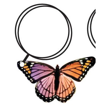 Purple & Pink Butterfly Keychain w/Mirrored Back (10 Square Inch)