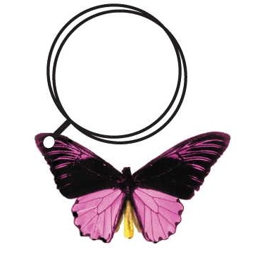 Black & Purple Butterfly Keychain w/Mirrored Back (10 Square Inch)
