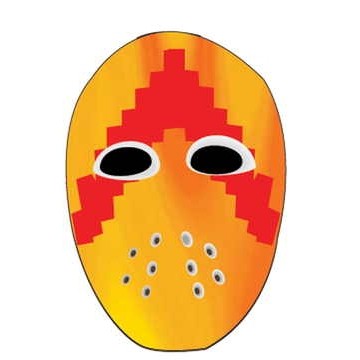 Hockey Mask Promotional Magnet w/ Strip Magnet (10 Square Inch)