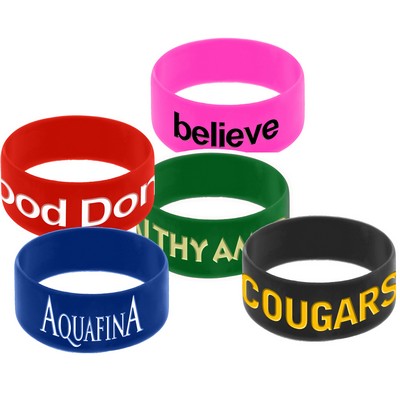 1" Wide Silkscreened Silicone Wristband