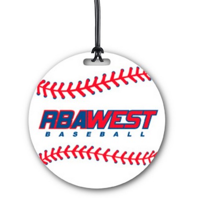 Full Color Write On Tag w/ Flexible Plastic Loop Strap (Circle 3"x3")